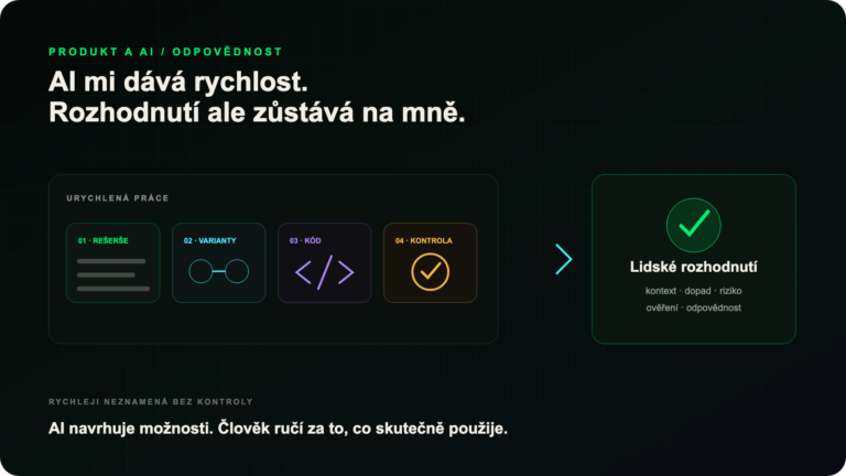 Rychlá práce s umělou inteligencí prochází lidskou kontrolou, rozhodnutím a převzetím odpovědnosti