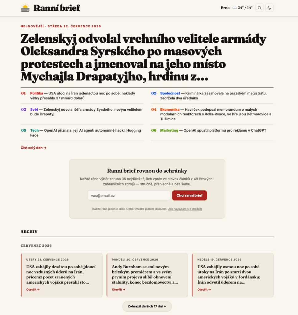 Náhled projektu Morning Brief